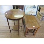 An Edwardian mahogany and line inlaid circular occasional table, with patera inlay 44.5cm