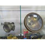 A Royal Motor Accessories Co. Dynolight headlamp, no 238?, 22cm diameter and a Jos. Lucas no 262