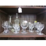 Three Waterford glass goblets etched with Uppingham School Quarter Century 1584-1984, two other sets