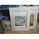 After Michael Chaplin Leeds Village and French landscape Etching and aquatint Signed, titled and