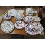Amherst Japan stone china plates, tureens and covers, a Masons dish and cover (as found) and various