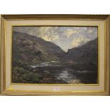 Jose Weiss (1859 - 1919) A river flowing through a valley Oil on canvas, signed 40cm x 60cm
