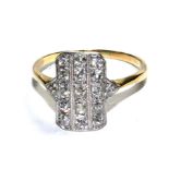 A diamond Art Deco ring, approx 0.40 carat, set in gold colour metal