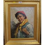 Dorini (Italian School) Portrait of a young boy Oil on canvas, signed 41cm x 31cm