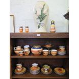 A set of Kokura Japanese tablewares with dessert scenes and a Brentleigh ware vase with tulip