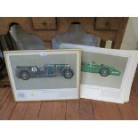 After Hans A. Muth Thirteen prints of classic racing cars, including Bentley 4.5 litre 1929 (