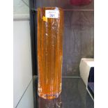 A Whitefriars glass cucumber shape vase in tangerine, designed by Geoffrey Baxter 30cm high