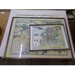 A French 19th century map of the States of Prussia 25cm x 35cm and six other reproduction maps