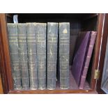 Six half leather bound volumes of The Illustrated London News, June 1870 to December 1872 and The