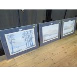 After Ian Warwick King 'Homewood' 'Silence' and 'Solitude' a set of three landscapes Lithographs