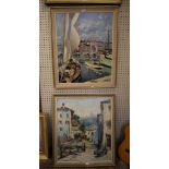 Benois (b.1902) Porta Caprina, Naples and Shore of Lake Garda, a pair Oil on canvas, signed 69cm x