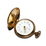 A ladies 14 carat gold Hunter fob watch by Elgin