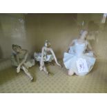 Three vintage Wallendorf Schaubach, Germany, porcelain ballerina figures