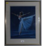 Hutchinson Ballerina on point pastel drawing study Signed 37.5cm x 29cm