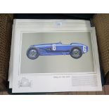 After Hans A. Muth Twelve prints of classic racing cars including Duesenberg 3 litre 1921,