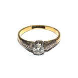 A single stone diamond ring, set in 18 carat gold