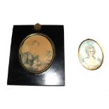 After Richard Cosway A 19th century oval portrait miniature of Mrs Dawson Dawson in gilt frame, 8.