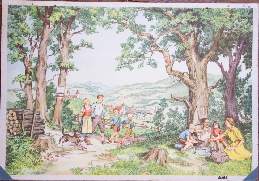 After A. Hoffmann 'We Are Hiking' Poster print mounted on board 64cm x 93cm