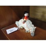 A Beswick figure of Norman Thelwell's 'Kick Start', gloss finish, girl with a stubborn pony