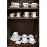 A Mintons Haddon Hall part tea service (some seconds) (20 pieces), Royal Albert Random Rose coffee