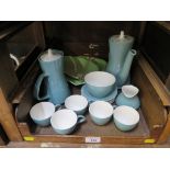A Poole Pottery coffee service (15 pieces) and two Carltonware dishes