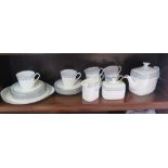 A Royal Doulton Etude pattern part tea service, with bread plate and side plates (22 pieces)