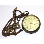 A gentleman's silver key wind pocket watch