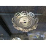 A silver dish with enamelled crest, Birmingham 1927