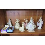 A Lladro figure of Cinderella 25cm high, a Coalport figure of Helen of Troy, four Leonardo