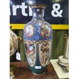 A Chinese cloisonne vase with panels depicting dragons and birds 45.5cm high