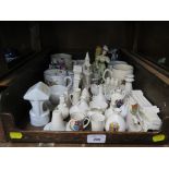 A collection of crested china, including W.H. Goss and others, and various other commemorative wares