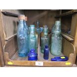 Two light blue Codd's patent bottles for Roberts of Castleford, 24cm high, another for H.W.