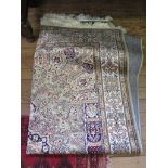 *A Keshan style rug, with central medallion and arcaded ends on a green field with an ivory