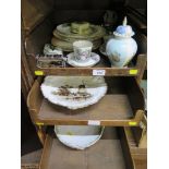 A collection of Limoges china, including three cakestands, plates, trinket boxes and ornaments,