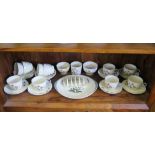 A Wedgwood Mayfield pattern tea service, with ten cups and saucers, bread plate, toast rack and
