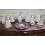 Eight limited edition Royal Worcester figures including four from 'The Graceful Arts' series, and