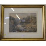 19th century English School Boys on the River Nith Aquatint 31cm x 43cm