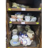Miscellaneous teawares including Royal Doulton Fireglow, Edwardian teacups and commemorative