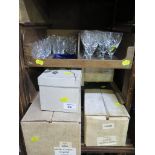 Various drinking glasses, mostly Webb Corbett including six Rolleston design sherry glasses and