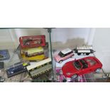 Maisto 1/18 scale Porsche Carrera, Corgi Bedford BR OB Coach, Solido Tucker, M.O.Y. Lagonda,