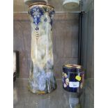 A Moorcroft floral pot and cover, cylindrical with floral design 9.5cm high and a Royal Doulton