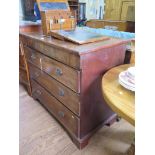 An early 19th century mahogany chest of drawers, with frieze drawer over three long graduated