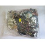 A large bag of costume jewellery