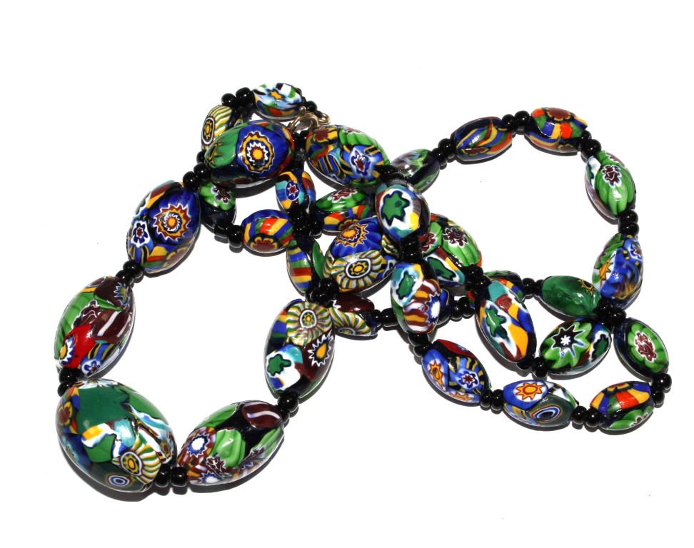 A long Venetian Millefiori necklace