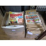 A collection of comics, including The Beano 1984-1993, The Dandy 1984-1989 also Sept 4th 1966,