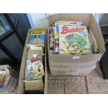 A collection of comics, including Buster 1989-1993, and Comic Library series for Beano, Dandy and