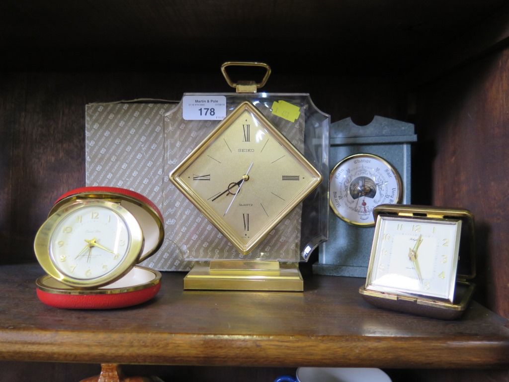 A retro Seiko alarm clock circa 1985, as new with box and papers, together with a Baymatter green - Image 2 of 2