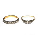 An 18 carat gold diamond eternity ring and one other