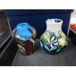 A miniature Moorcroft Pottery 'The Lemon Tree' design vase 5.5cm high and another 'Made in