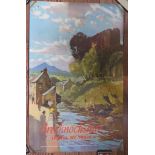A British Railways poster for Brecknockshire, after Jack Merriot, depicting the River Usk at Brecon,